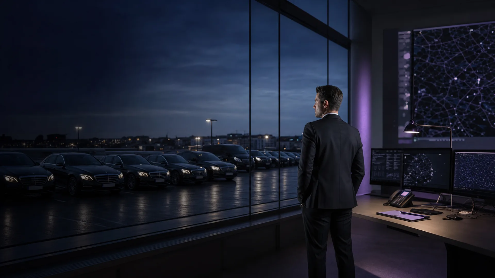Responsable d'exploitation supervisant une flotte de véhicules VTC